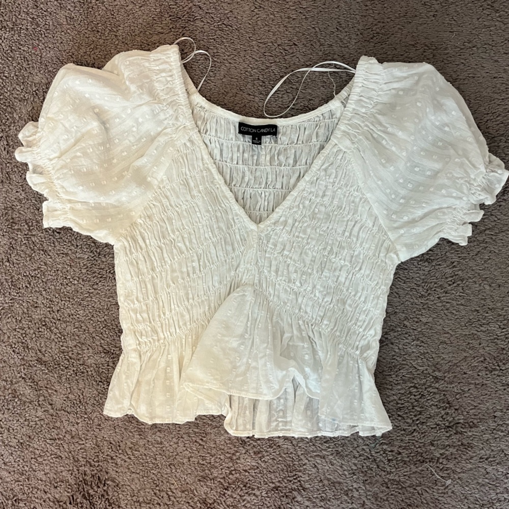 American threads white blouse top